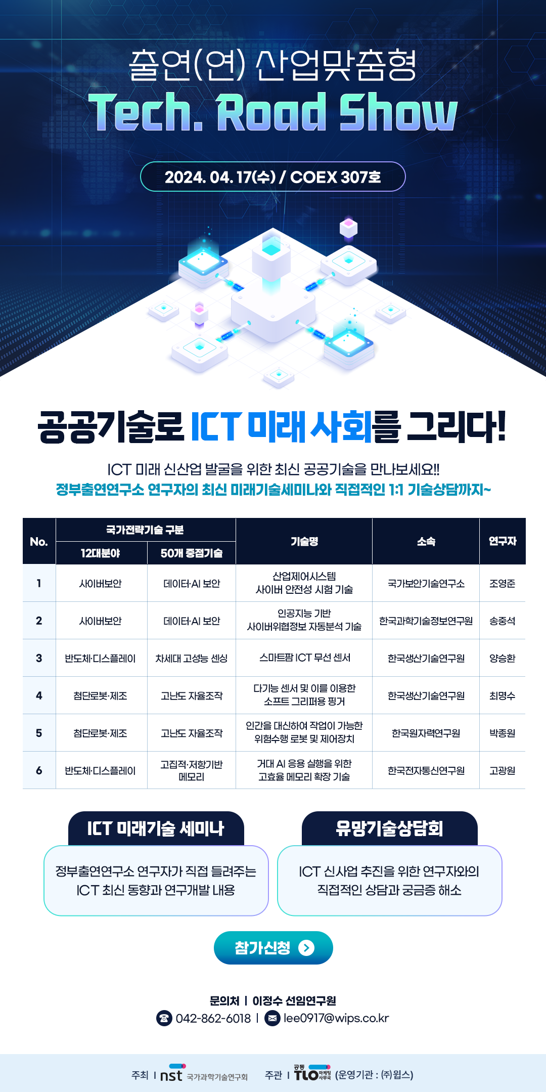 공공기술로 ICT 미래 사회를 그리다! 출연(연) 산업맞춤형 기술로드쇼 이미지